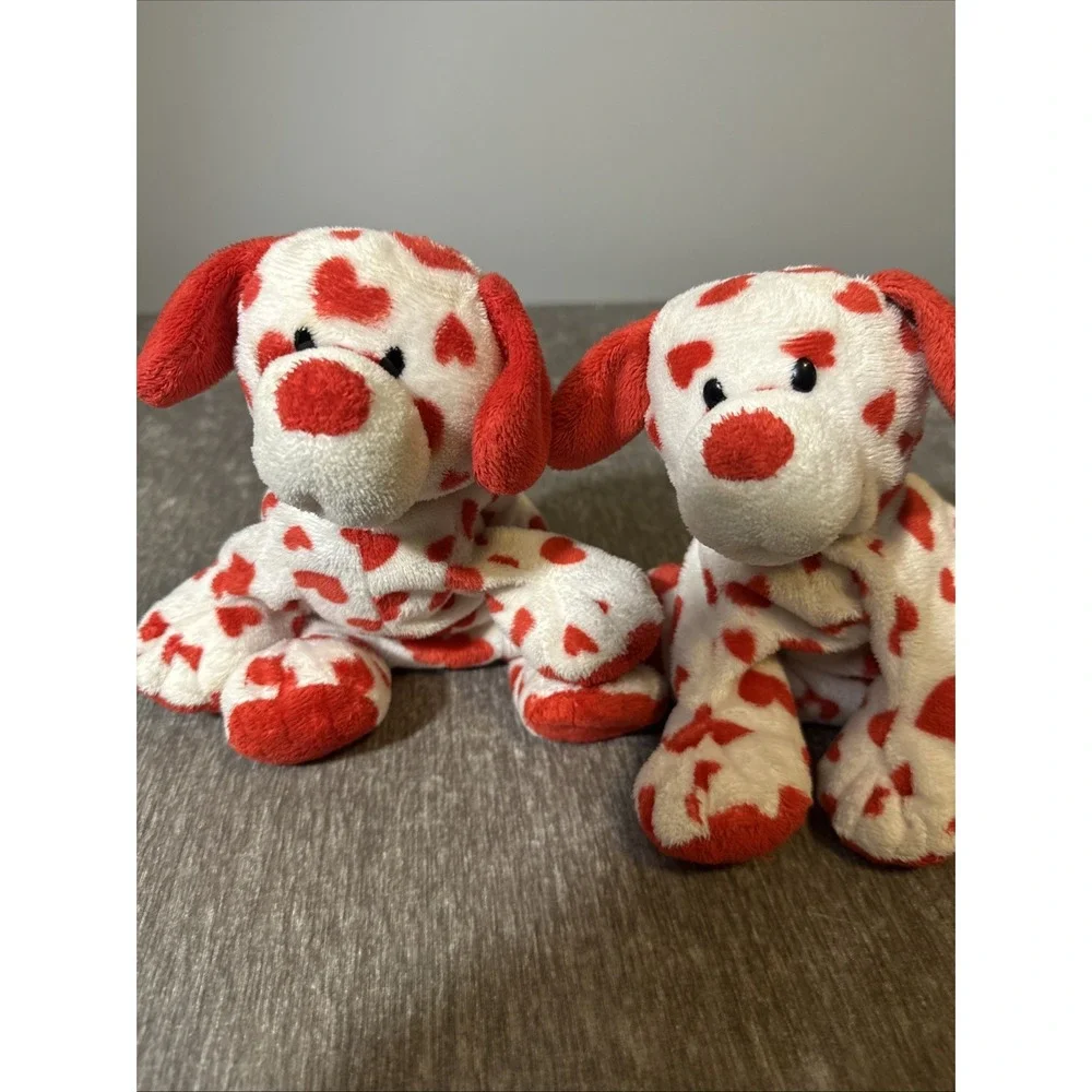 Ty 2010 Tylux Plush‎ Red Hearts Valentines Red Nose Dog Lot 2